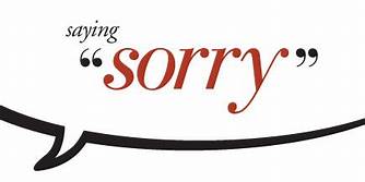 Image says: "Saying sorry"