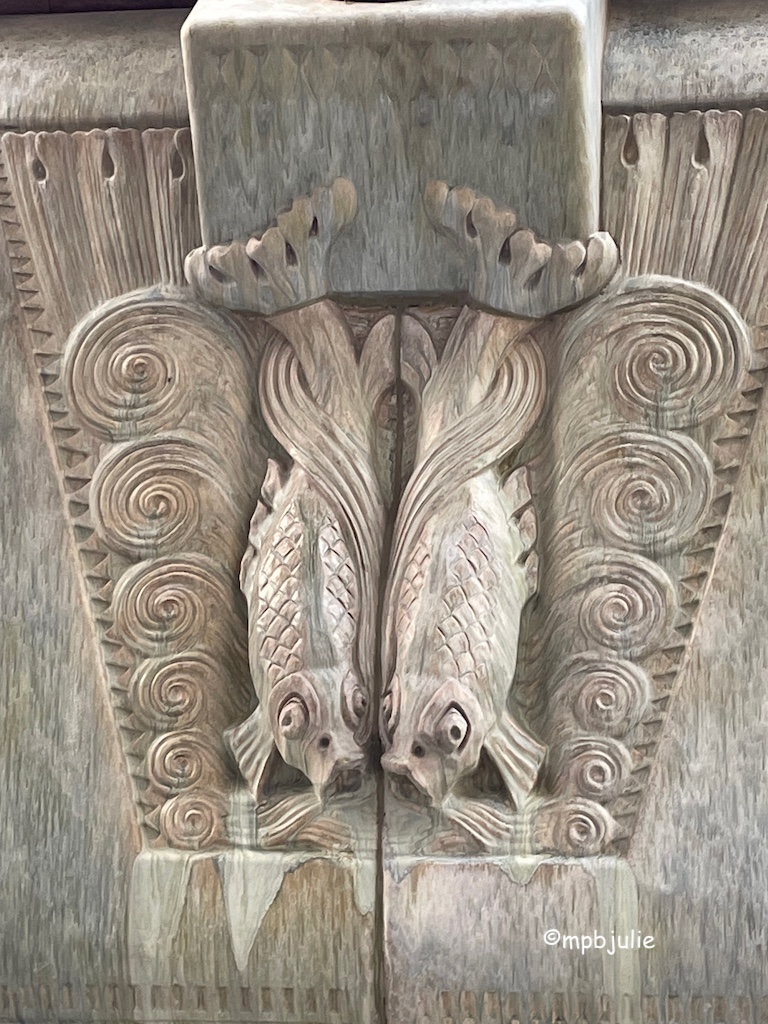 Fish carving on the cathedral