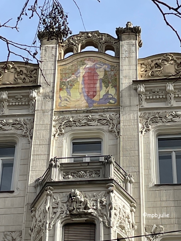 Art nouveau painting on a building